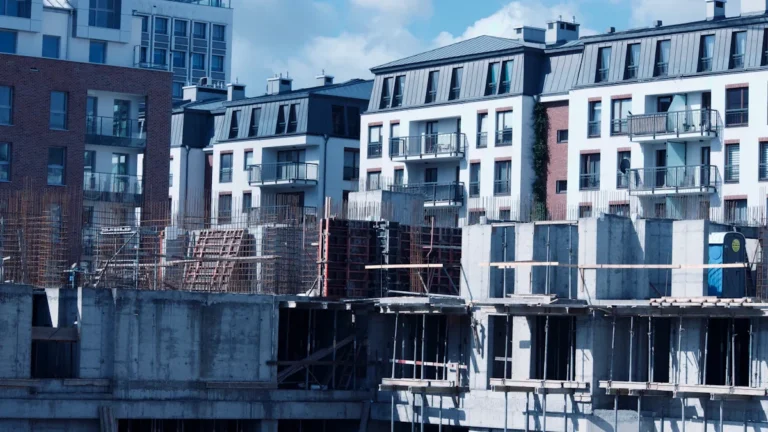 Construction site in Leeds where 79 new council homes are being built to replace a former eyesore.