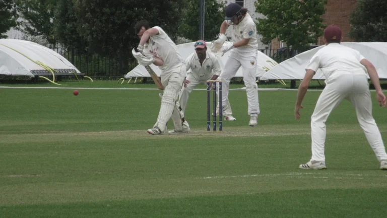 Nasser Hussain joins Leeds seniors for a game of cricket on a sunny afternoon.