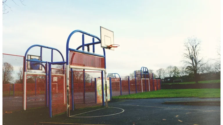 Current outdoor basketball and football court at the Nottingham Forest Sports Zone before its £1.9m transformation.