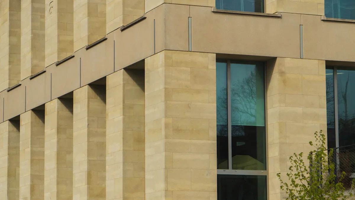 Modern stone-clad building exterior representing local authority or office facility in the UK.