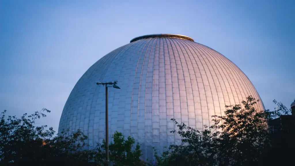 Modern concrete dome architecture of the planetarium building in Sheffield, United Kingdom.